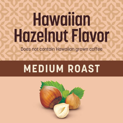 Hawaiian Hazelnut Flavored Coffee Pods, 100 Count, Medium Roast, Compatible with Keurig Brewers